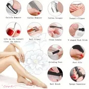 26 in 1 professional pedicure tools set stainless steel foot care kit foot rasp dead skin remover pedicure kit for men women travel 0 62lb details 2