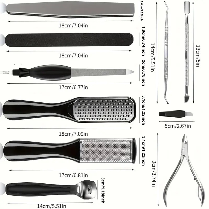 26 in 1 professional pedicure tools set stainless steel foot care kit foot rasp dead skin remover pedicure kit for men women travel 0 62lb details 5