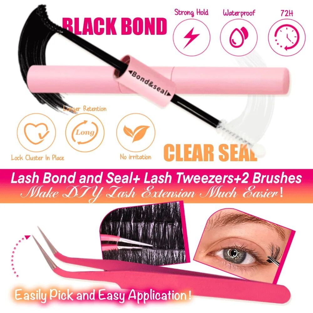 Kit De Faux Cils En Fibre Humaine Dense Avec Colle Style Européen Et Américain Segmented 30P 40P 32 Rows 60P 80P display picture 7