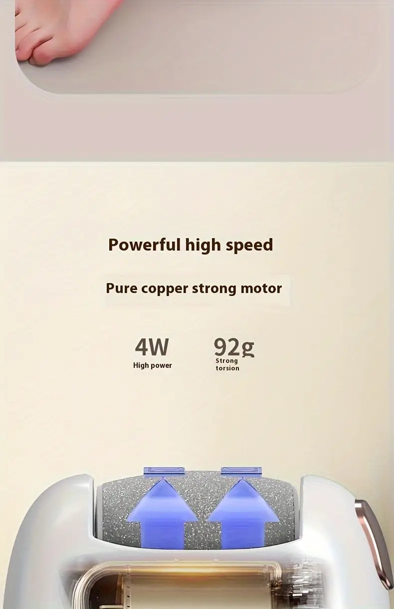 1pc rechargeable electric foot grinder three replaceable grinding heads thickness grinding heads for thick leather polishing usb charging portable and   cracked dry skin care details 8