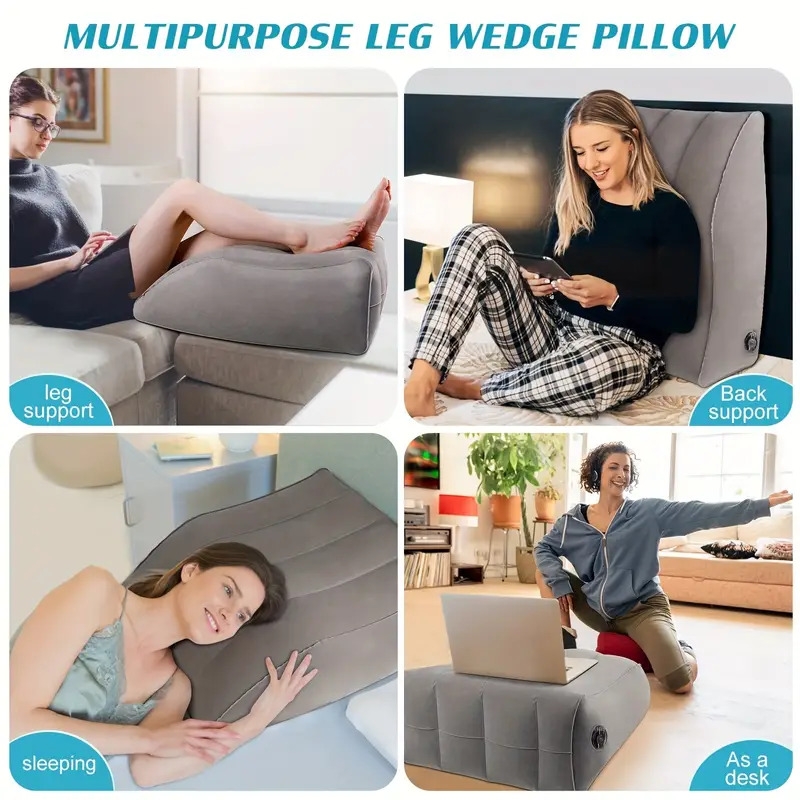 inflatable wedge pillow for leg knee soft support cushion for muscle relaxation   inflatable feature with     Product details 4