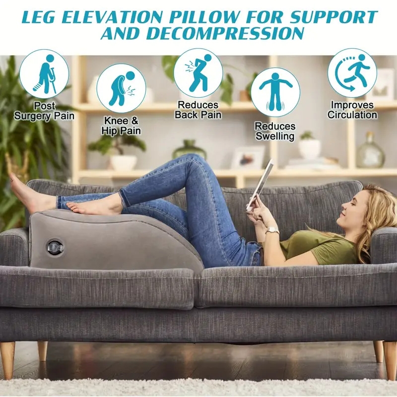inflatable wedge pillow for leg knee soft support cushion for muscle relaxation   inflatable feature with     Product details 0