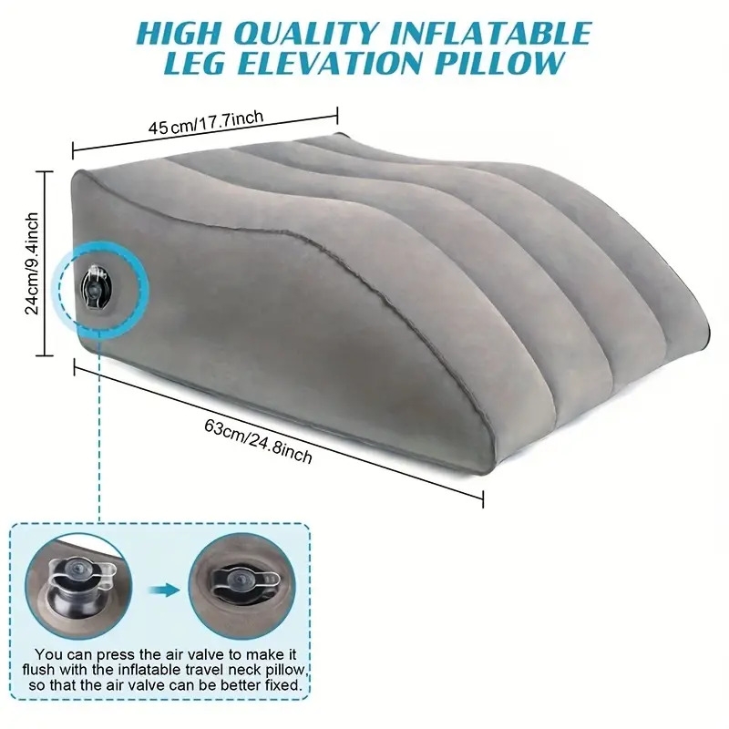 inflatable wedge pillow for leg knee soft support cushion for muscle relaxation   inflatable feature with     Product details 3