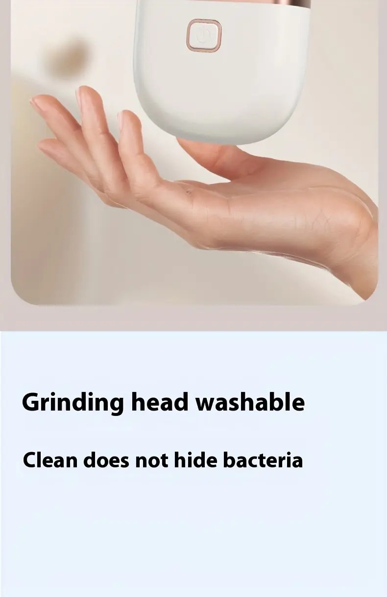 1pc rechargeable electric foot grinder three replaceable grinding heads thickness grinding heads for thick leather polishing usb charging portable and   cracked dry skin care details 10