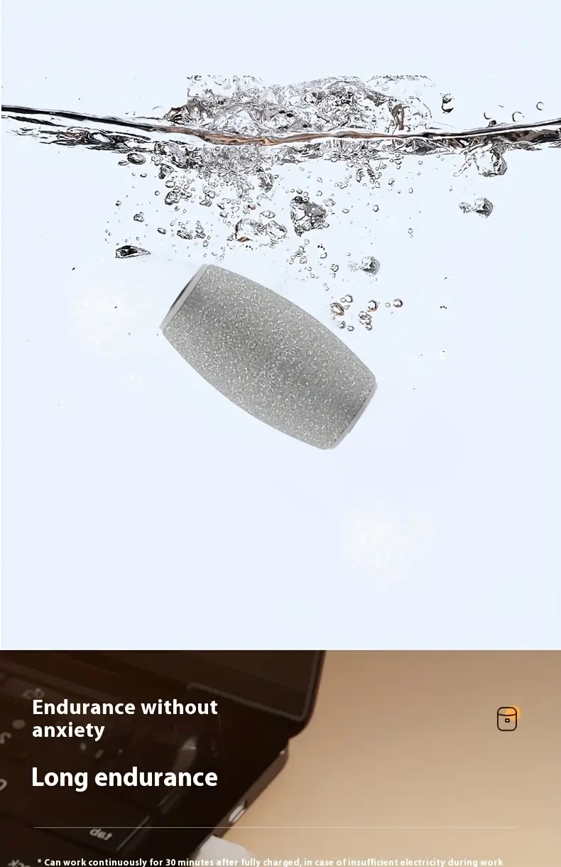 1pc rechargeable electric foot grinder three replaceable grinding heads thickness grinding heads for thick leather polishing usb charging portable and   cracked dry skin care details 11