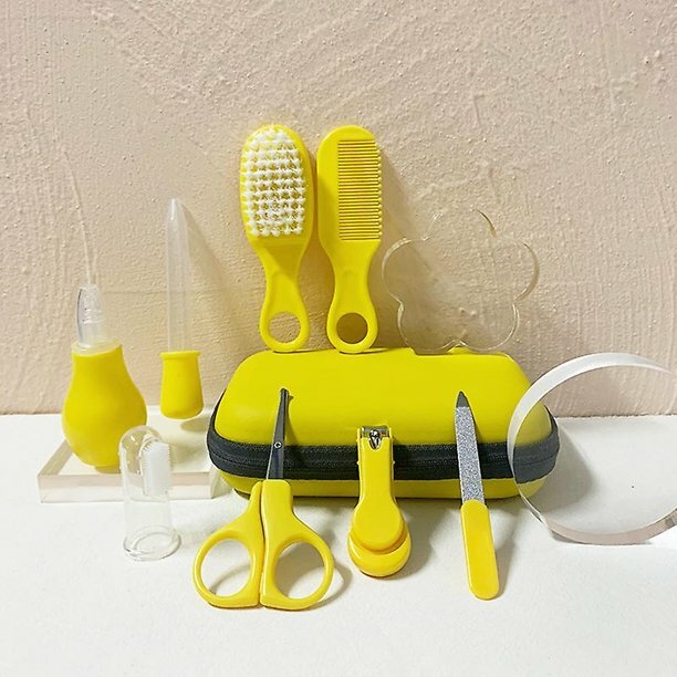 Kit de cuidado para bebé de 8 piezas, bolsa de lavado para bebé, accesorios para el cuidado del recién nacido, juego de cuidado de uñas para bebé, para el cuidado diario del lavado del bebé