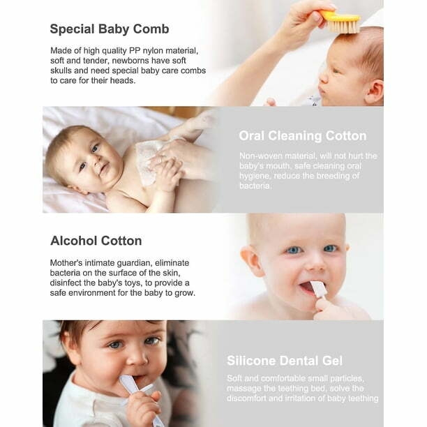 Kit de cuidado para bebé de 8 piezas, bolsa de lavado para bebé, accesorios para el cuidado del recién nacido, juego de cuidado de uñas para bebé, para el cuidado diario del lavado del bebé