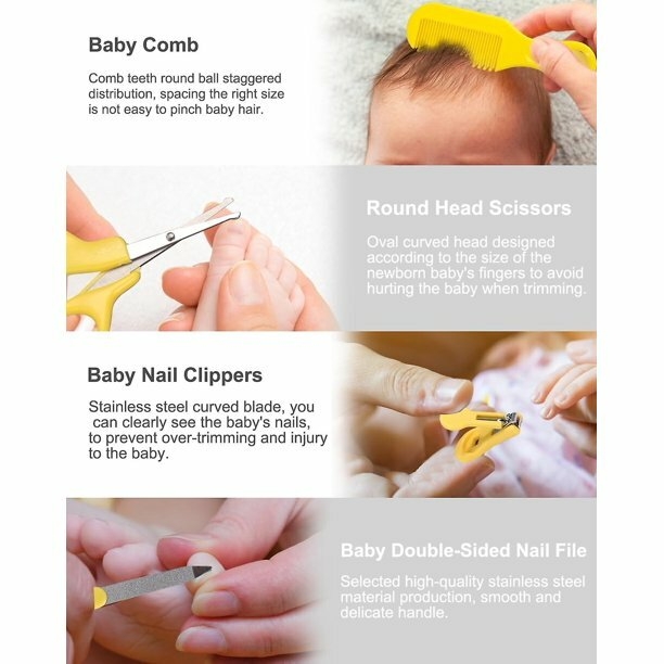 Kit de cuidado para bebé de 8 piezas, bolsa de lavado para bebé, accesorios para el cuidado del recién nacido, juego de cuidado de uñas para bebé, para el cuidado diario del lavado del bebé