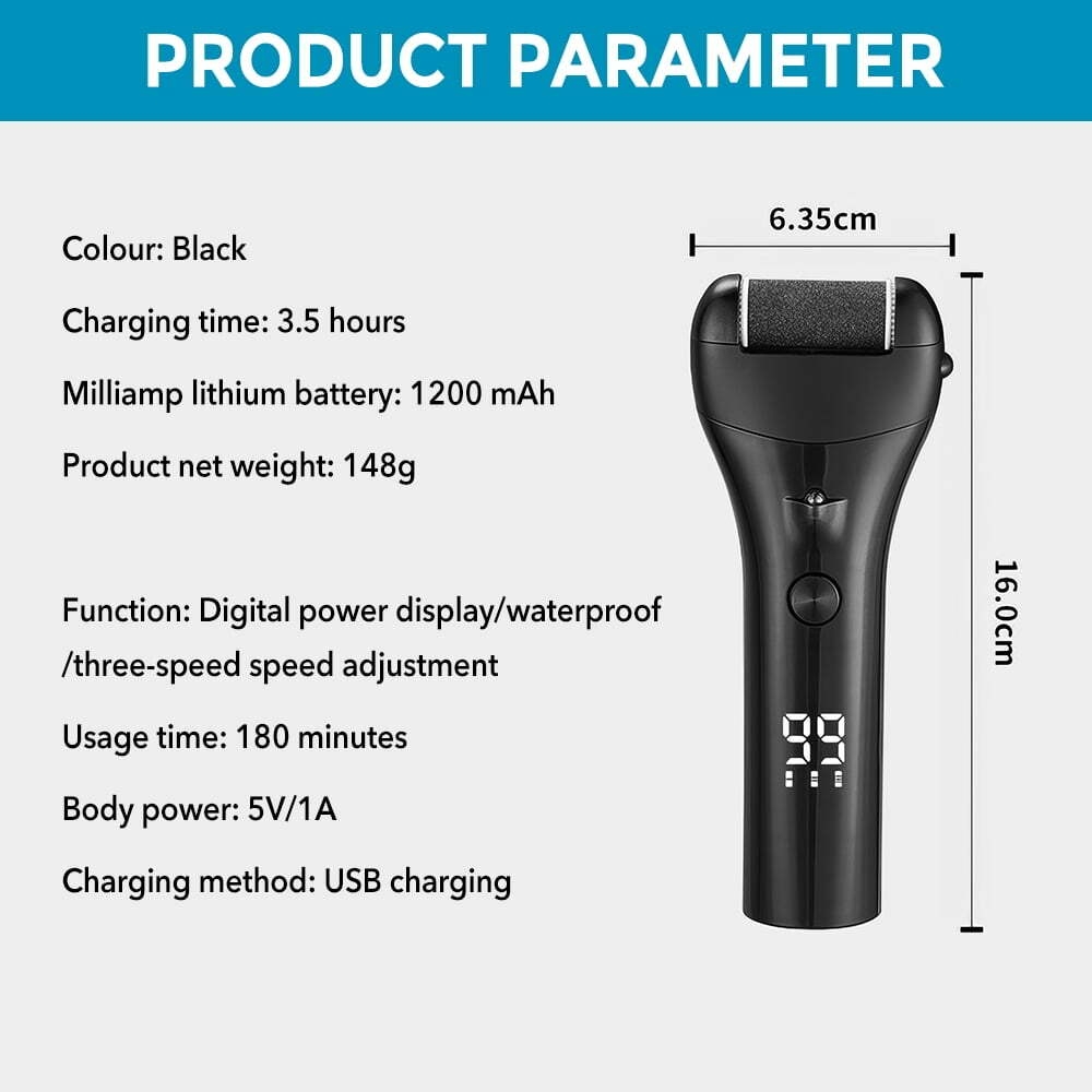 Electric Foot Callus Remover, Rechargeable Portable Electronic Foot File Pedicure Kits, Waterproof Foot Scrubber File, 16 in1 Professional Pedicure Tools, Foot Care for Dead Skin Ideal Gift, 3 Rollers