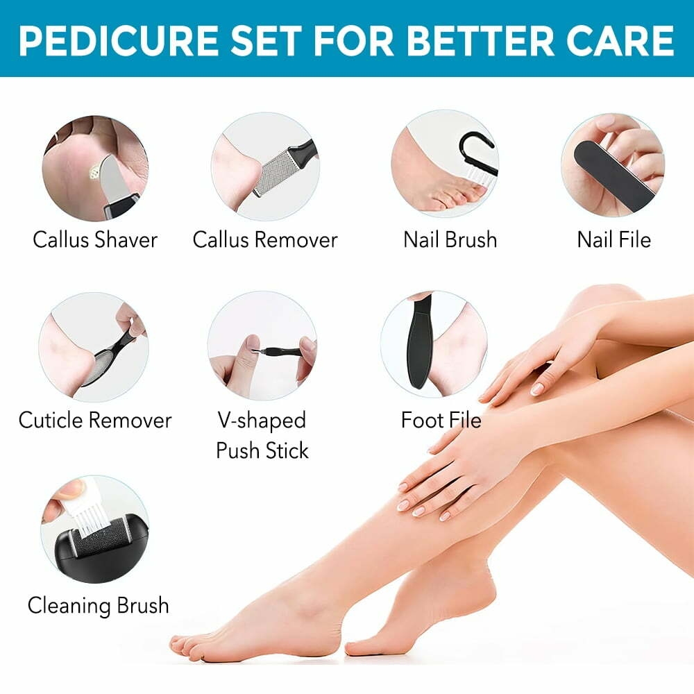 Electric Foot Callus Remover, Rechargeable Portable Electronic Foot File Pedicure Kits, Waterproof Foot Scrubber File, 16 in1 Professional Pedicure Tools, Foot Care for Dead Skin Ideal Gift, 3 Rollers