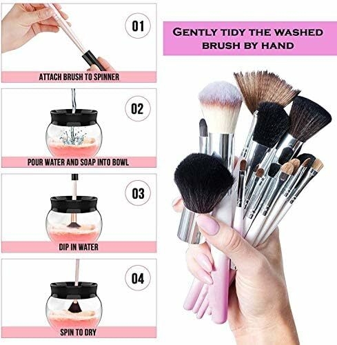 Nettoyant et séchoir de pinceaux de maquillage pour un nettoyage rapide et efficace (blanc) : Amazon.fr: Beauté et Parfum