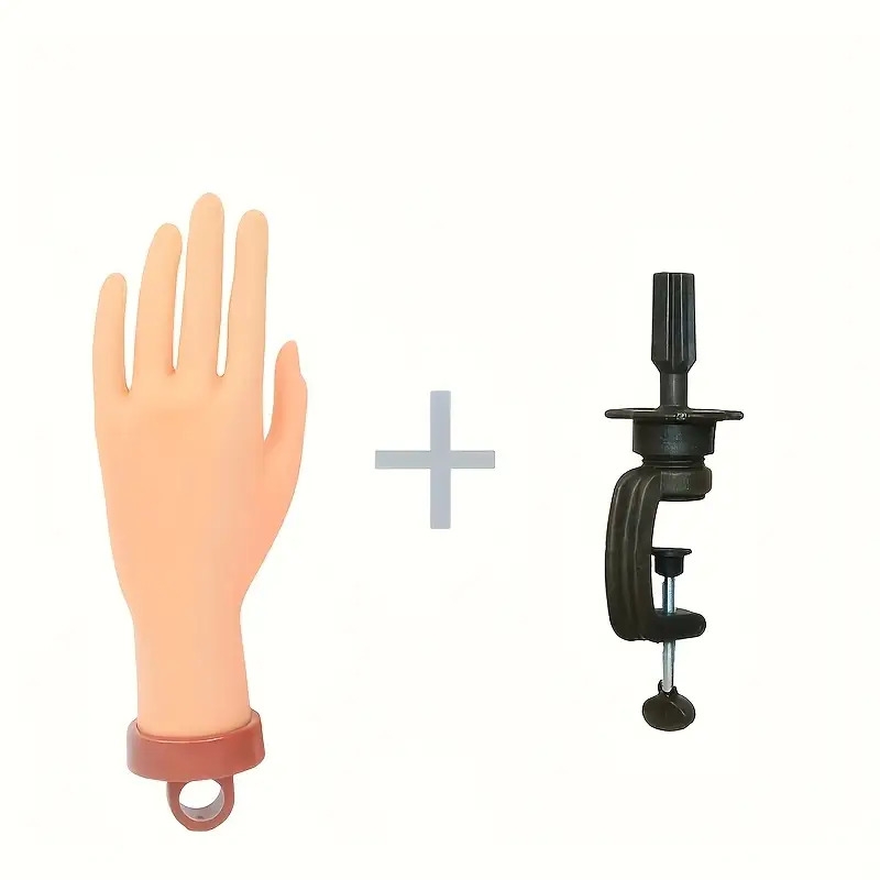美甲练习手模 - 逼真掌部与灵活指尖,适用于指甲训练