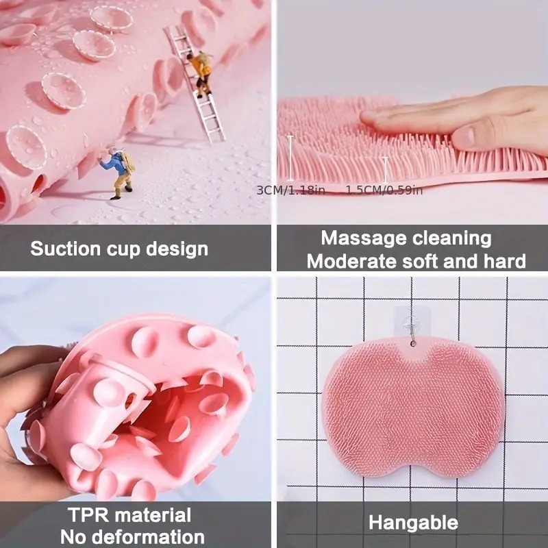 2pcs   massager pads with non slip suction cups   textured   scrubber for home bathroom use relax self care       durable construction Product details 4