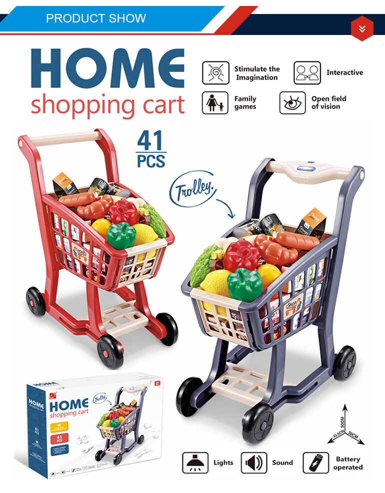 Nouveau chariot de supermarché en plastique pour enfants, jouet d'imitation mini chariot de courses