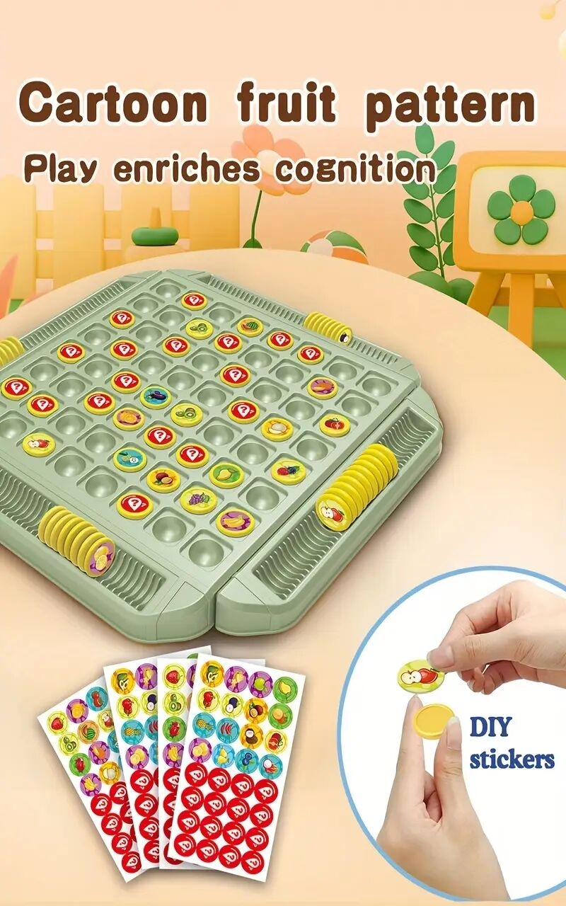 儿童玩具益智水果翻转记忆棋盘游戏,创意记忆棋对战玩法 锻炼手眼协调 记忆力 专注力,优质材质制成,适合2-4人玩耍,适合家庭之夜 聚会 旅游出行玩耍,适合生日 万圣节 圣诞节礼物 商品详情 6