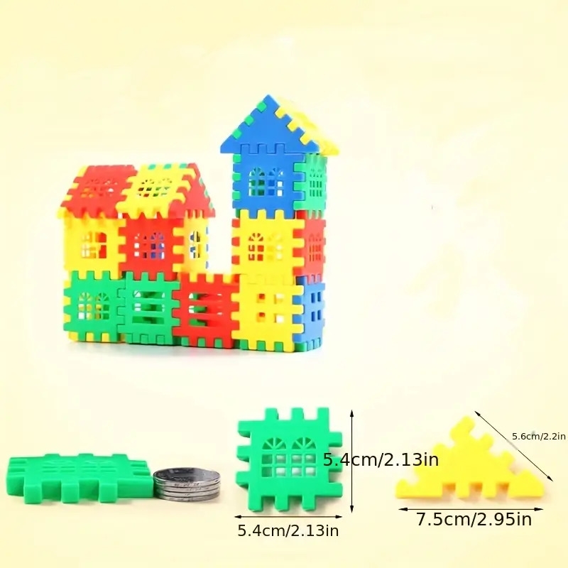 60pcs villa building block toys house splicing toys montessori toys fine motor skills education classification and matching stacked toys random colors halloween thanksgiving day christmas gift 2