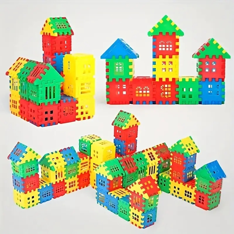 68pcs super fun building blocks house splicing toys montessori preschool toys fine motor skills education classification and matching childrens education stacked toys random colors 0