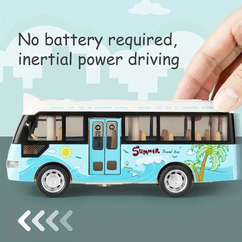 school bus toys cars die cast metal little cars city bus with sound and light up friction powered cars play toys halloween thanksgiving christmas gift for kids boys girls details 0