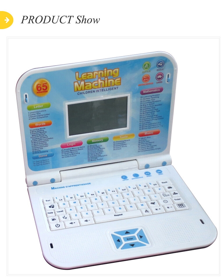 Machine d'apprentissage en français et anglais pour enfants, jouet, ordinateur portable avec souris