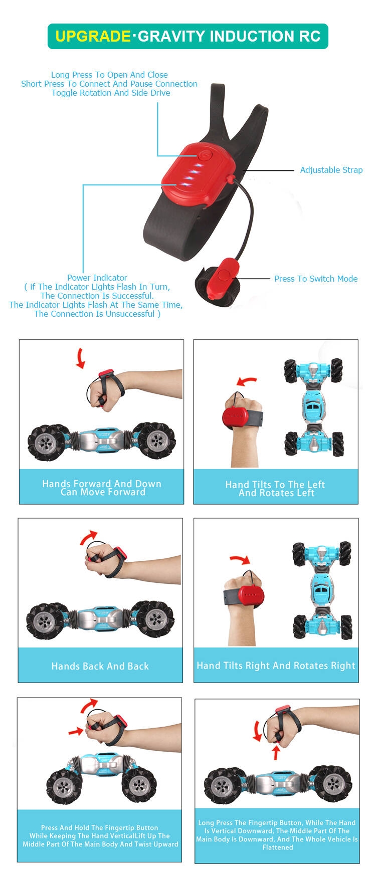 Voitures de cascades RC, jouets pour enfants, 2.4G, télécommande électrique, voiture de course 4WD à grande vitesse Drift Rimote, jouet pour enfants