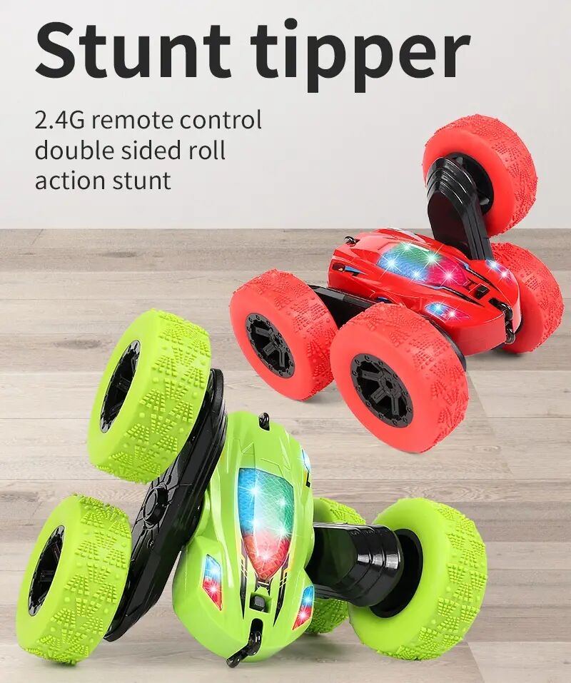 Voiture télécommandée, ORRENTE RC Cars Stunt Car Toy, 4WD 2.4Ghz Double Sided 360° Rotating RC Car with Headlights, Kids Xmas Toy Cars for Boys/Girls détails 9