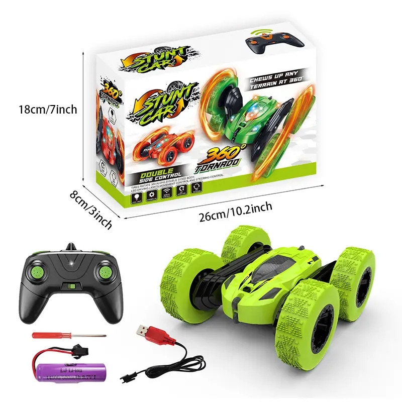 Voiture télécommandée, ORRENTE RC Cars Stunt Car Toy, 4WD 2.4Ghz Double Sided 360° Rotating RC Car with Headlights, Kids Xmas Toy Cars for Boys/Girls détails 6