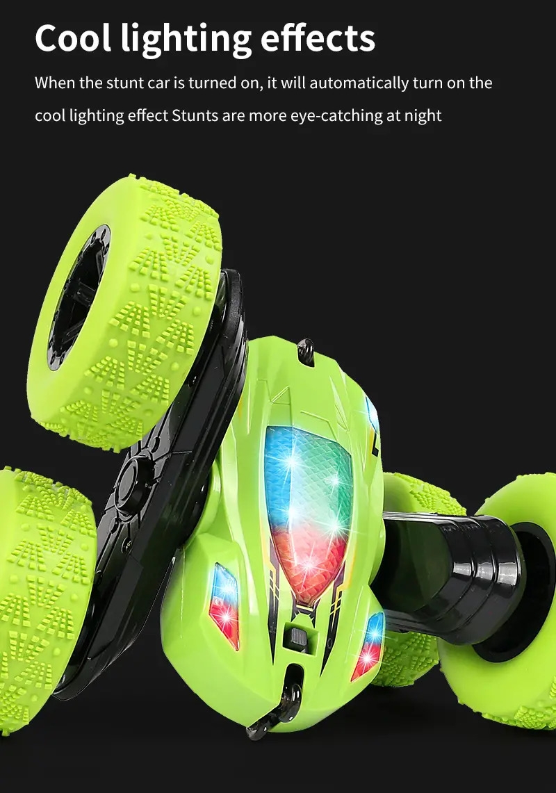 Voiture télécommandée, ORRENTE RC Cars Stunt Car Toy, 4WD 2.4Ghz Double Sided 360° Rotating RC Car with Headlights, Kids Xmas Toy Cars for Boys/Girls détails 13