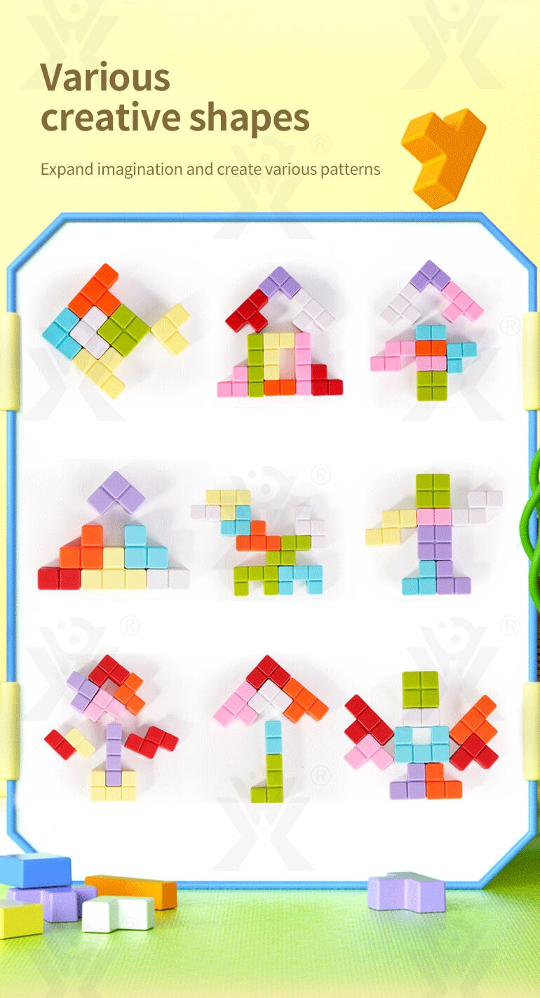 Jouets de blocs pour bébés Chengji, blocs de construction en plastique pour enfants, animaux de dessin animé colorés, outils éducatifs créatifs russes