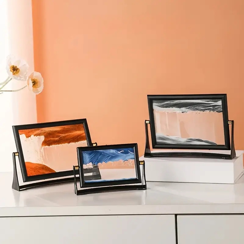 迷人风格 3d 流沙定时器 - 旋转玻璃沙艺术，独特的家居和办公室装饰，完美的节日礼物，非常适合房间装饰 商品详情 0