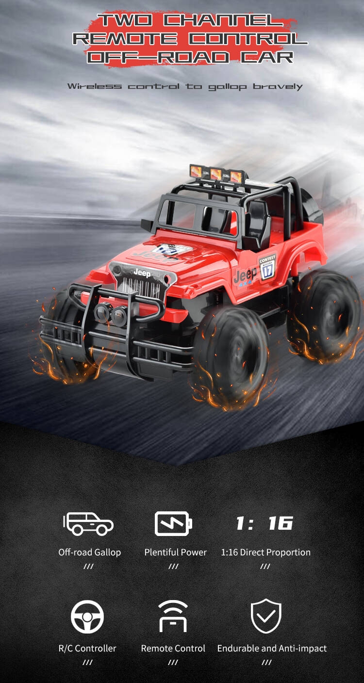 Wlqs Toys télécommande à longue portée, vente en gros, 1/16 RC voiture 2C, véhicule électrique, jouet tout-terrain, 2 couleurs mélangées