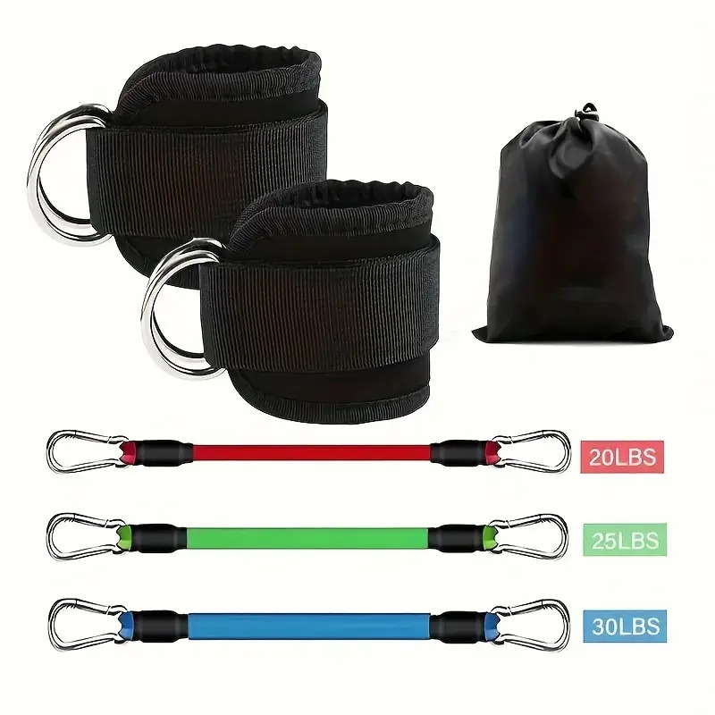 5pcs ankle bands with ankle straps fitness tension rope suitable for leg and hip training muscle exercise yoga Product details 3