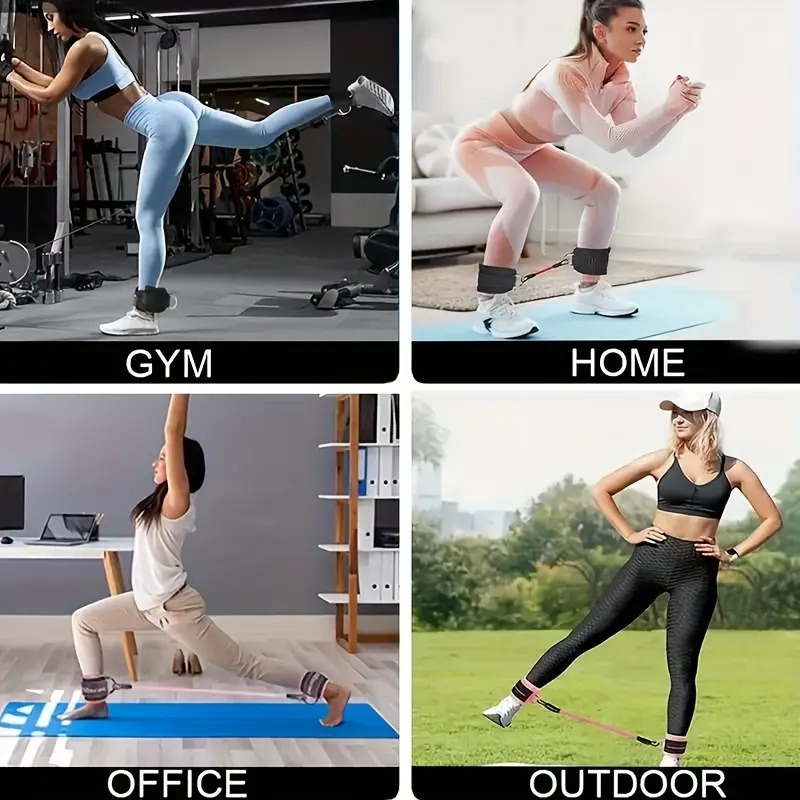 5pcs ankle bands with ankle straps fitness tension rope suitable for leg and hip training muscle exercise yoga Product details 8