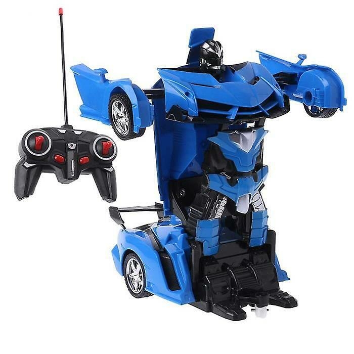 1:18 Transformers Remote Control Car, electric robot car deformation toy gift for children - blue