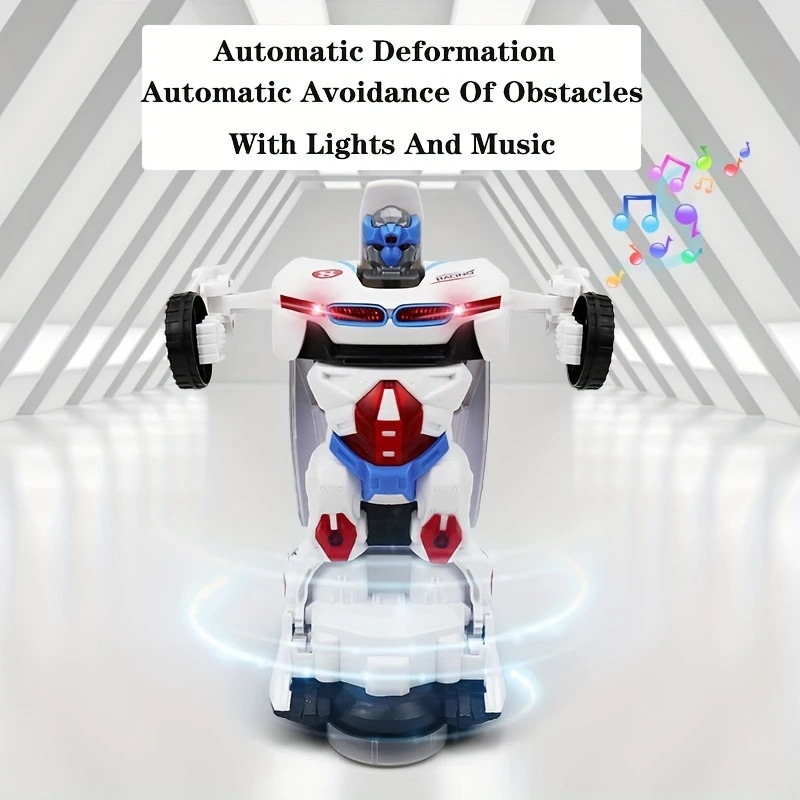 automatic deformation robot car toy car a robot car automatic universal avoid obstacles with lights and music birthday gift christmas gift holiday gift not delivery battery halloween gift details 5