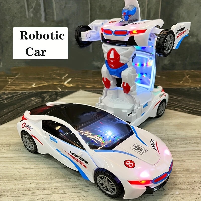 automatic deformation robot car toy car a robot car automatic universal avoid obstacles with lights and music birthday gift christmas gift holiday gift not delivery battery halloween gift 0