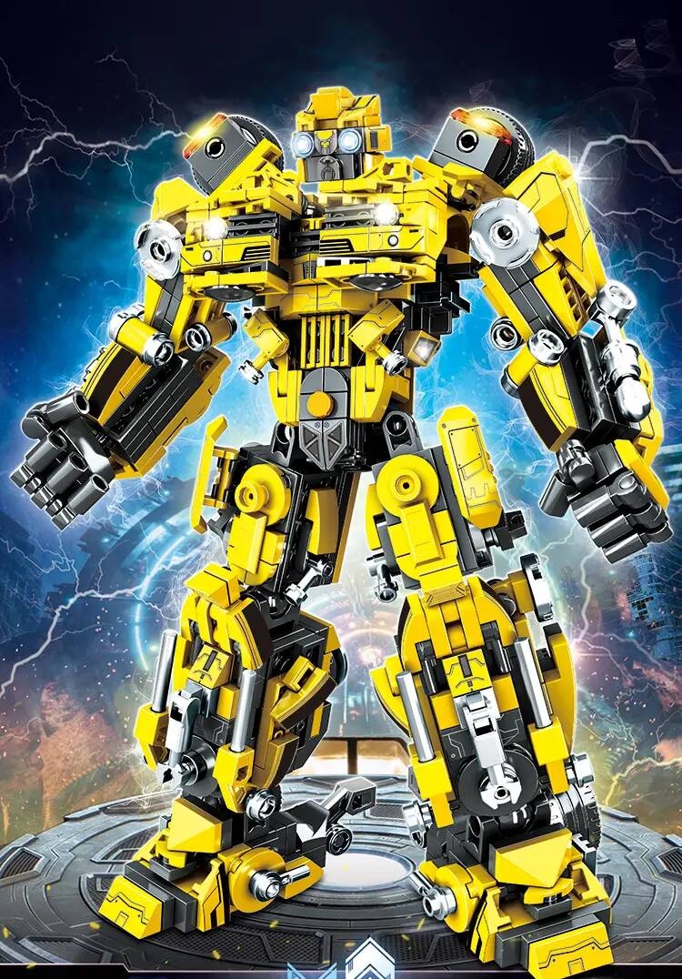 building blocks, 800 pcs classic robot car building blocks deformable model building blocks for children boys and girls gifts for children educational toys deformable mecha in two forms details 0