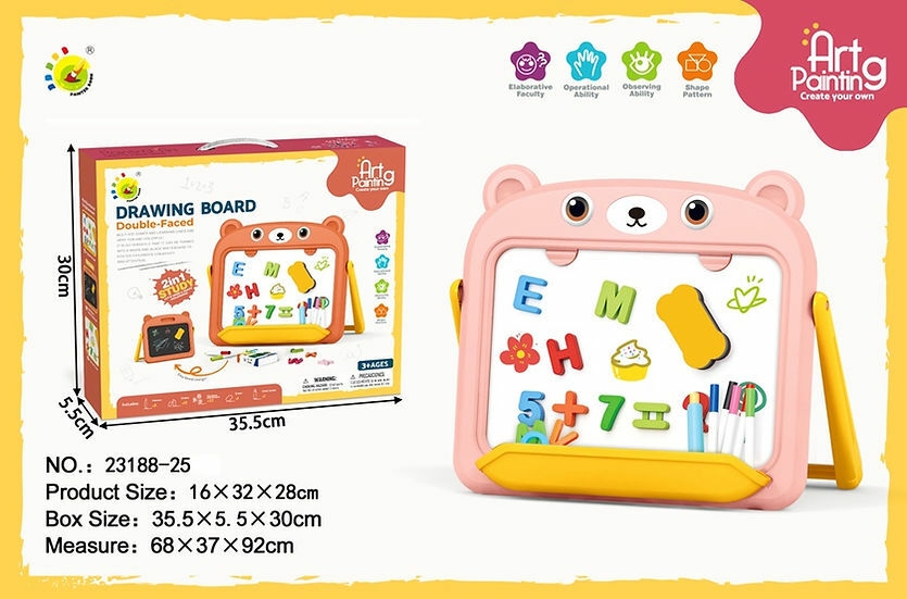 23188-25 Tableau de jour double face noir et blanc deux en un