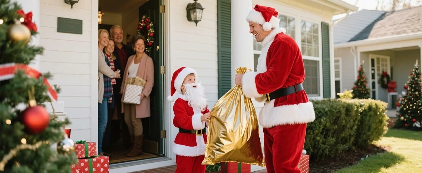 Costume de père noël pour enfants garçons tenue de père noël de noël trjes de père noël para niños