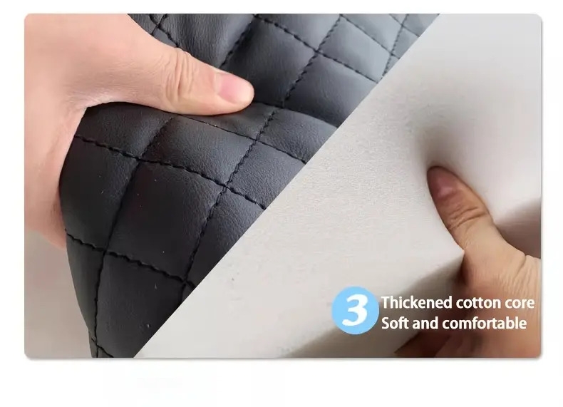 luxury faux leather car armrest cushion with dual cup holders elbow support storage box for enhanced interior comfort details 10