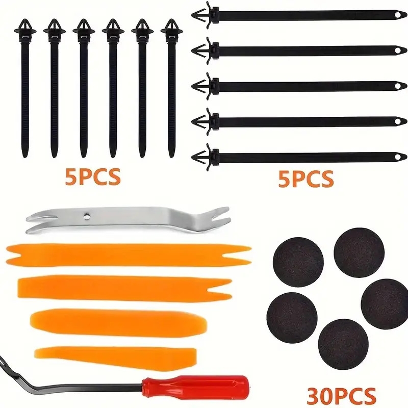 725 件汽车紧固件夹车身推式固定销铆钉保险杆门装饰面板固定紧固件套件汽车拆卸工具 详情 4