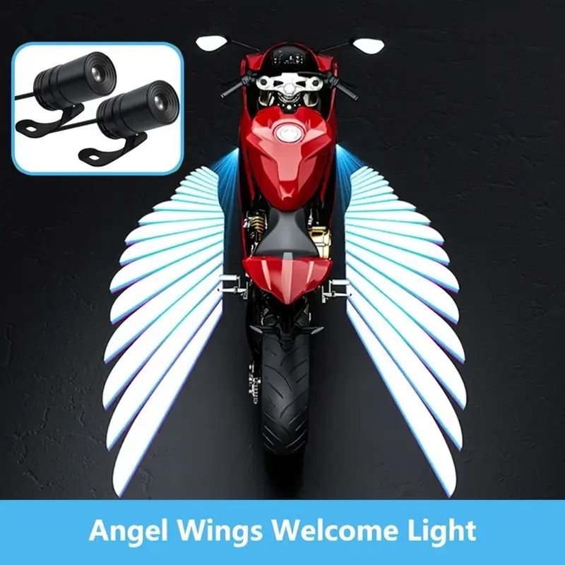 motorcycle specific led projection   wings cool projection light motorcycle electric scooter modified decorative light universal embedded installation 12v 24v automotive motorcycle bottom light ghost led welcome light without battery details 1
