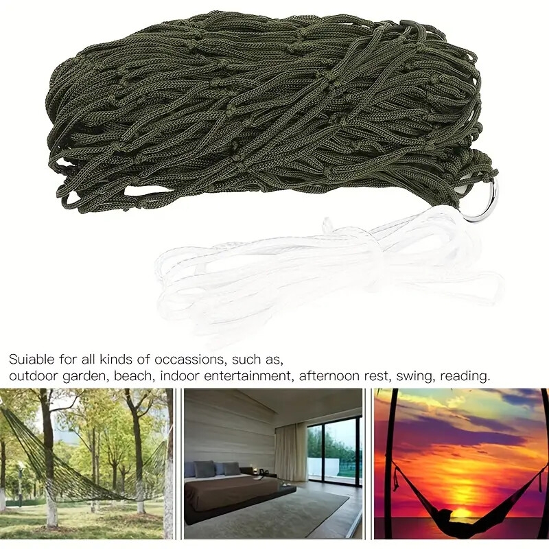 hammock strap rope storage bag 240 100cm outdoor thickened nylon mesh hammock for camping garden yard details 6