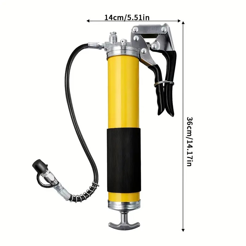 专业型润滑枪套装，具有8000 psi压力，配备14 oz润滑油盒、18英寸柔性软管、两个接头、两个硬管延长管以及一个锋利的喷嘴，有效润滑。 商品详情 6