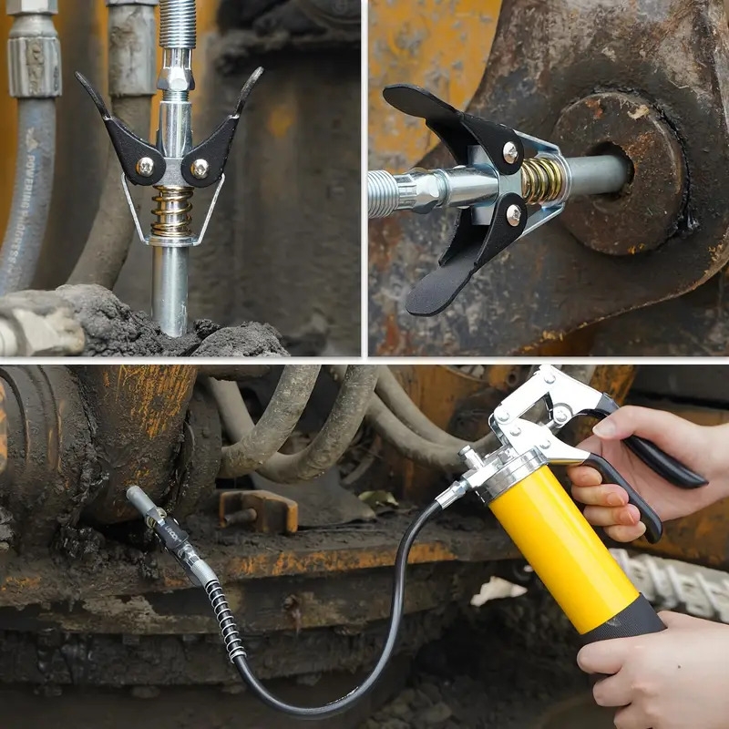专业型润滑枪套装，具有8000 psi压力，配备14 oz润滑油盒、18英寸柔性软管、两个接头、两个硬管延长管以及一个锋利的喷嘴，有效润滑。 商品详情 7