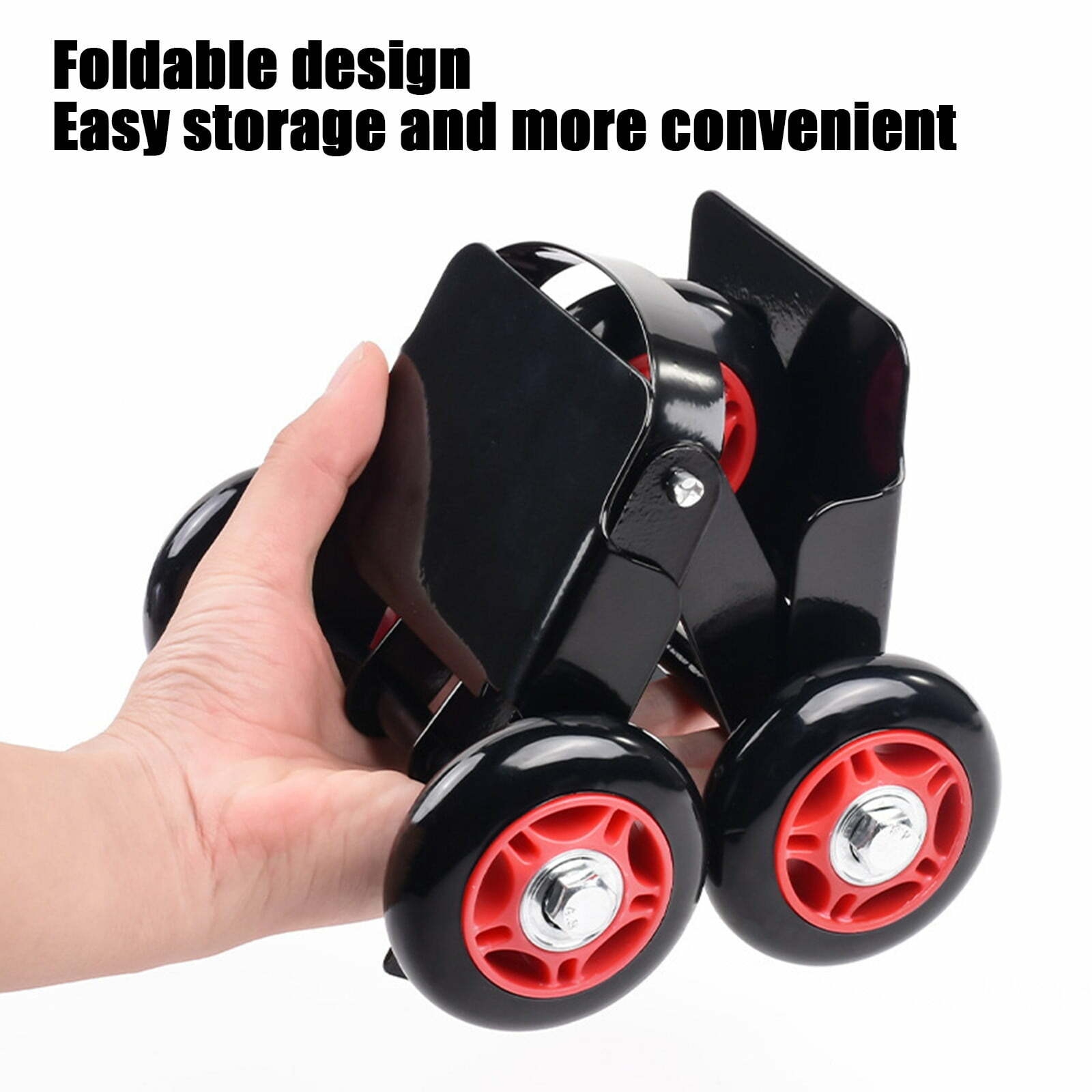 HOARBOEG Motorcycle Tire Dolly & Flat Tire Mover – Heavy-Duty 1000LB Foldable Trailer Booster for Cars, Bikes, Tricycles – Anti-Slip Rubber Wheels, Portable Emergency Tool (5.91*5.12*5.12in)