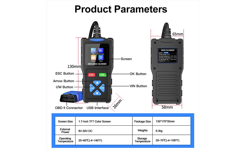 obd2扫描仪支持多种语言