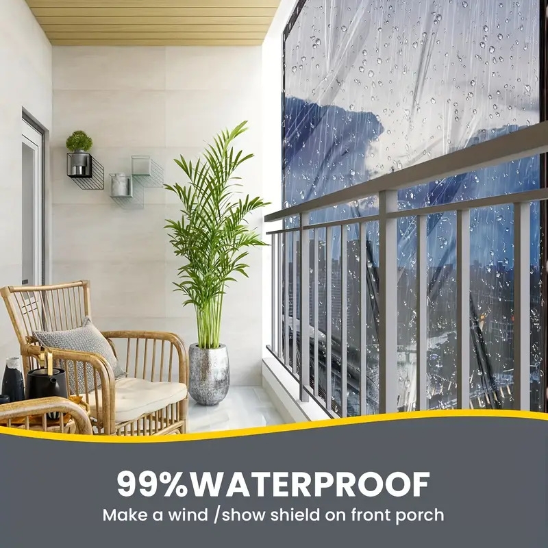 waterproof clear tarp with seal ring perfect for patio garden chicken coop porch canopy camping details 2