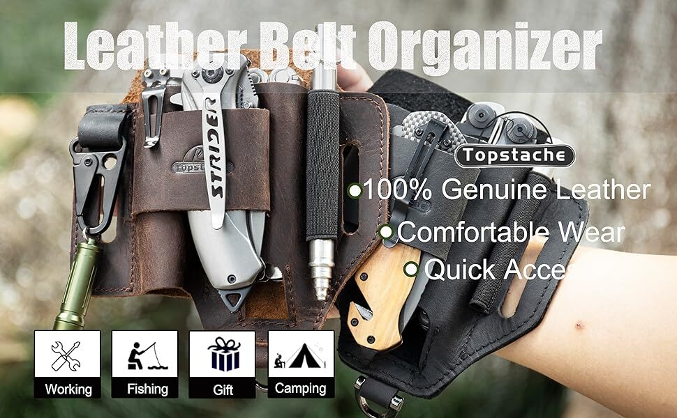 Topstache Leather Multitool Sheath For Belt