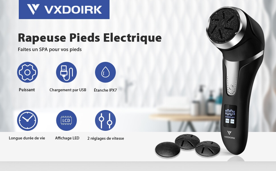 Vxdoirk Electric Foot Rapper, Pedicure Foot Rapper Sander