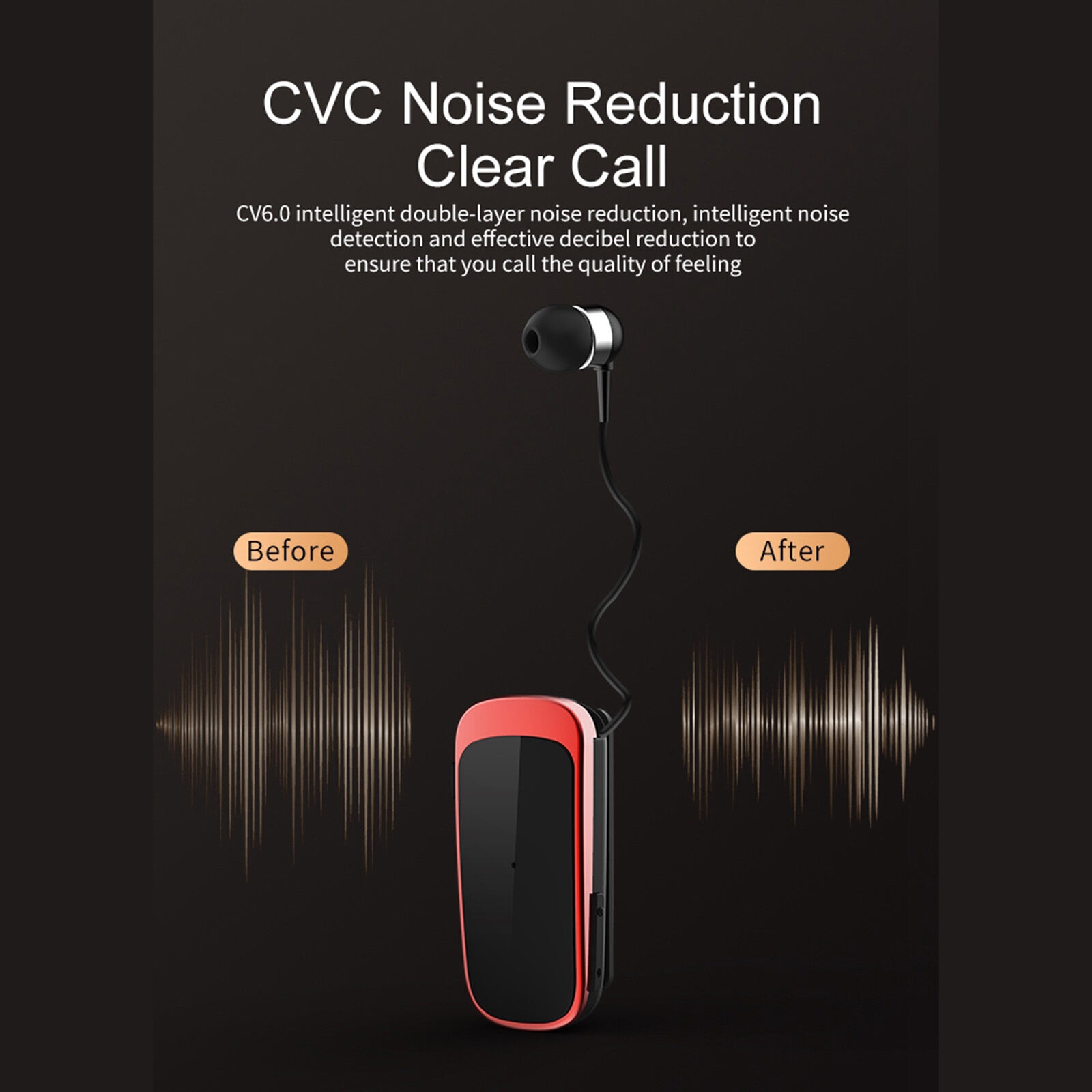 Fineblue K52 Bluetooth 4.0 Wireless Headset Stereo Headphone Clip-on Business Workout Driving Earphone Earbud Earpiece Handsfree